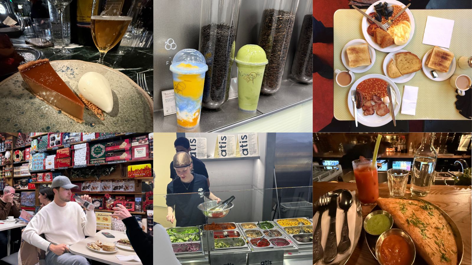 From top left to down right: Fallow, Heytea, Regency Cafe, Rothe & sons, Atis, The Tamil Prince